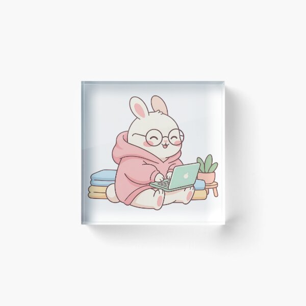 Item preview, Cute Kawaii Programmer Bunny Cozy Hoodie Coding designed and sold by TechBro67.