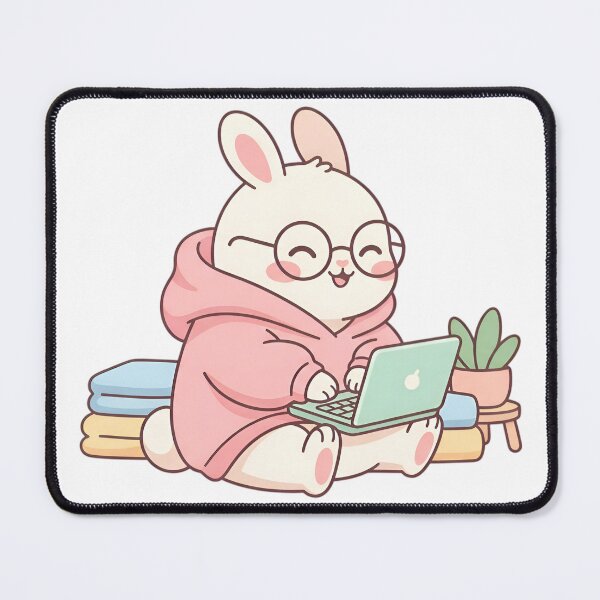 Item preview, Cute Kawaii Programmer Bunny Cozy Hoodie Coding designed and sold by cute stuff too.