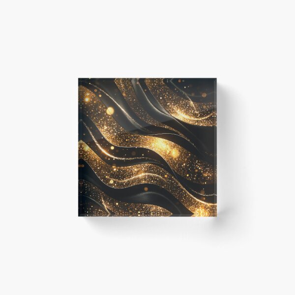 Item preview, Midnight Golden Wave Abstract designed and sold by Exodoi.