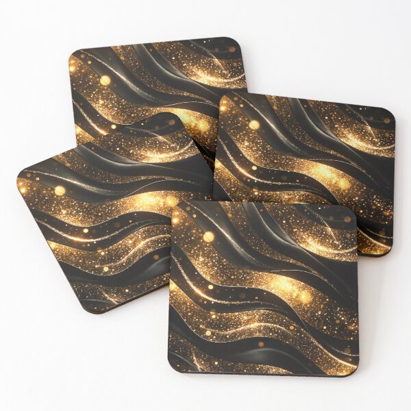 Item preview, Midnight Golden Wave Abstract designed and sold by Exodoi.