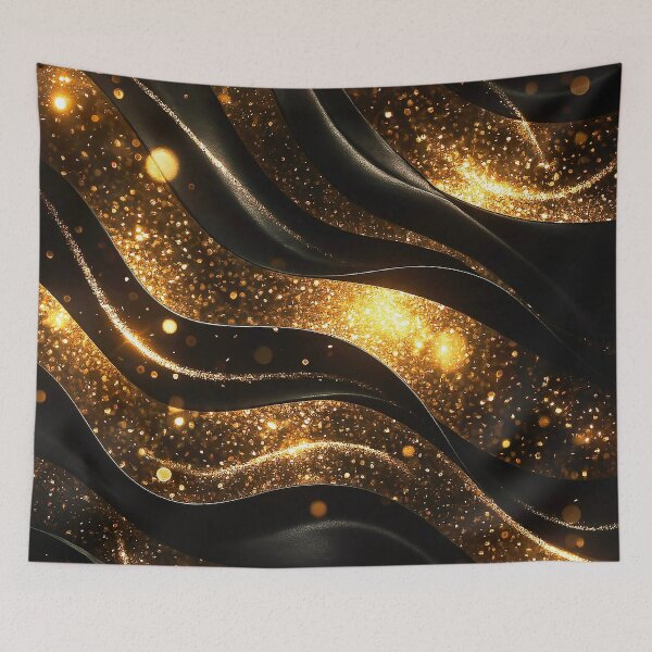 Item preview, Midnight Golden Wave Abstract designed and sold by Exodoi.
