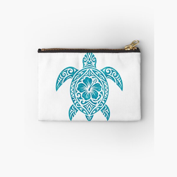 Item preview, Tribal Sea Turtle Turquoise Hibiscus designed and sold by OTSC.