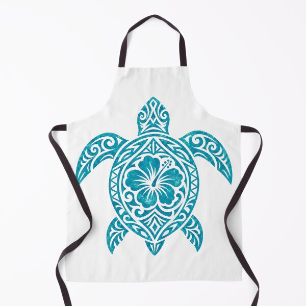 Item preview, Tribal Sea Turtle Turquoise Hibiscus designed and sold by OTSC.