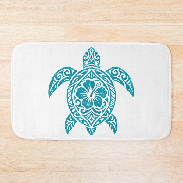 Item preview, Tribal Sea Turtle Turquoise Hibiscus designed and sold by OTSC.