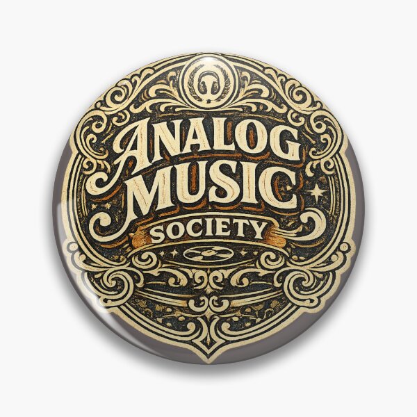 Item preview, Analog Music Society – Vintage Retro Music Club Badge designed and sold by Golden Era Studio.
