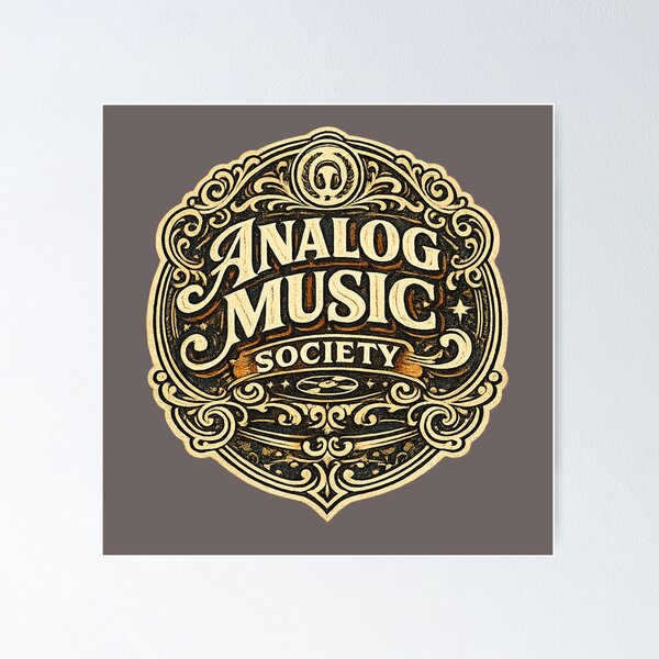 Item preview, Analog Music Society – Vintage Retro Music Club Badge designed and sold by Golden Era Studio.