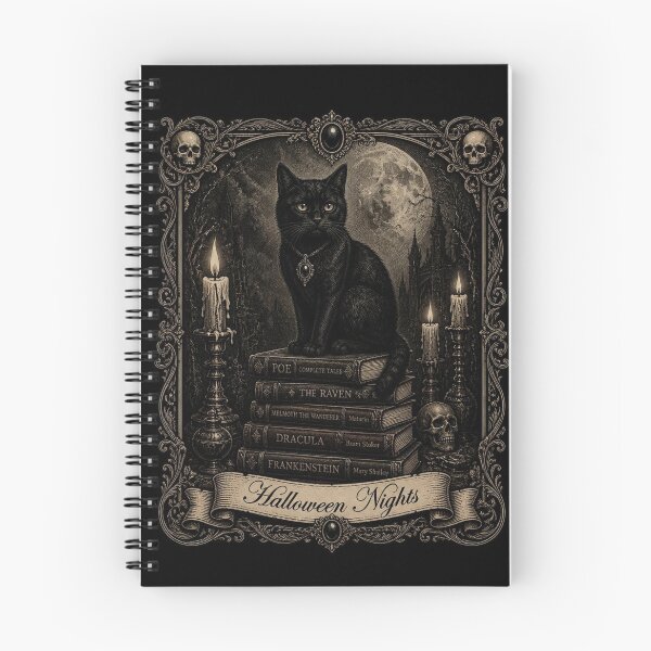 Item preview, Cat & Books Dark Academia Halloween Shirt | Gothic Victorian Illustration designed and sold by SunnyDesign82.