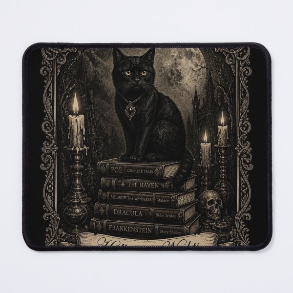 Item preview, Cat & Books Dark Academia Halloween Shirt | Gothic Victorian Illustration designed and sold by SunnyDesign82.