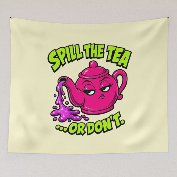 Item preview, Spill The Tea Or Don't Funny Neon Teapot Pun designed and sold by Anyshca.