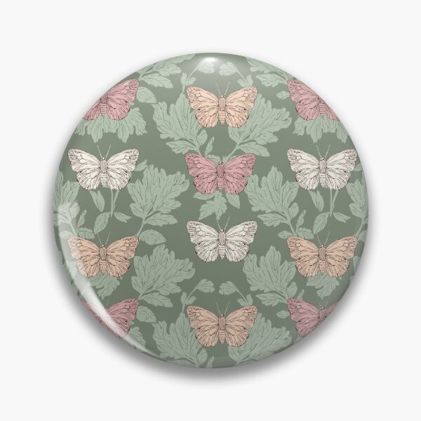 Item preview, Vintage Butterfly Botanical Pattern Sage Green designed and sold by Little Wimbly.