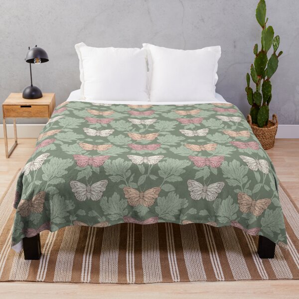 Item preview, Vintage Butterfly Botanical Pattern Sage Green designed and sold by Little Wimbly.