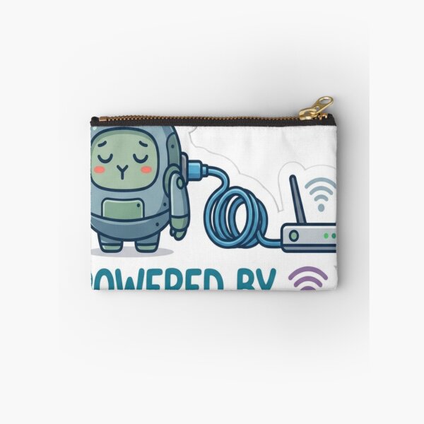 Item preview, Powered by Wi-Fi & Delusion Funny Tech Sticker | Cute Sleeping Robot Meme | Geek Humor Vinyl Sticker  designed and sold by AdityaShop18.