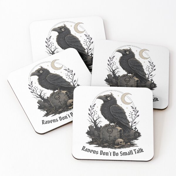 Item preview, Ravens Don't Do Small Talk Funny Goth Bird Graveyard Shirt Birdwatching Pun Twitcher designed and sold by Neurospicy Trolls.