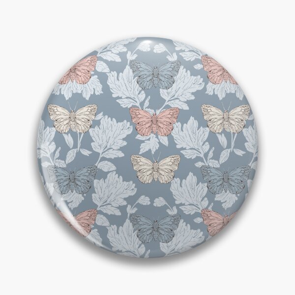 Item preview, Vintage Butterfly Botanical Pattern Dusty Blue designed and sold by Little Wimbly.