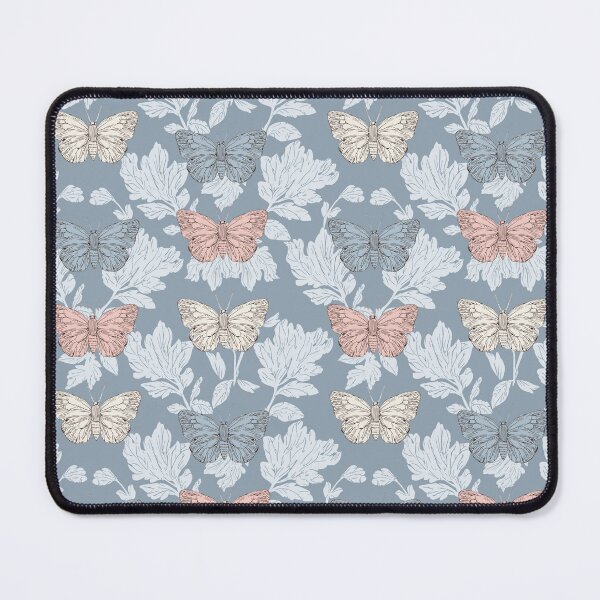 Item preview, Vintage Butterfly Botanical Pattern Dusty Blue designed and sold by Little Wimbly.