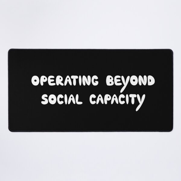 Item preview, Operating Beyond Social Capacity, Funny Introvert Quote, Bubbly Handwriting Tee designed and sold by Mooi Studio.