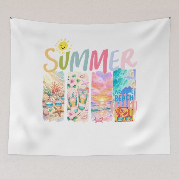Item preview, Collage with summer vibes: Illustration of a vacation on a tropical beach designed and sold by VibranPalette.