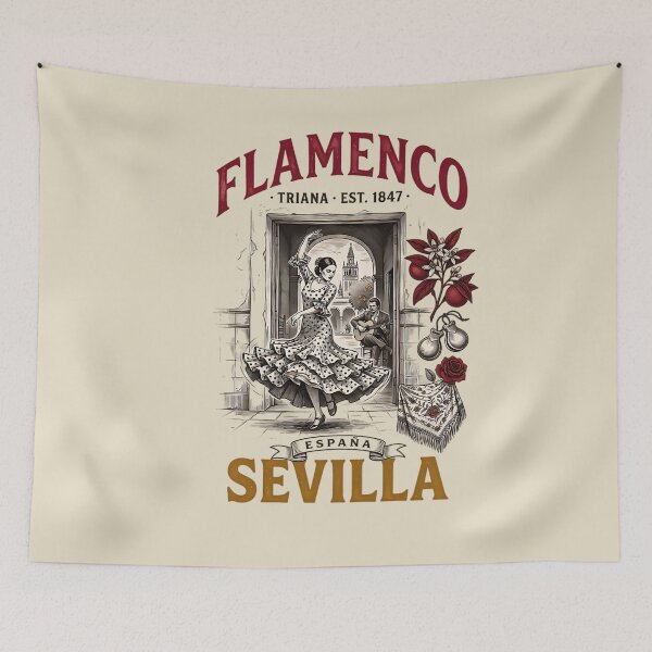 Item preview, Flamenco Triana Est 1847 España Sevilla - Vintage Spanish Dancer designed and sold by Velustro Shop.