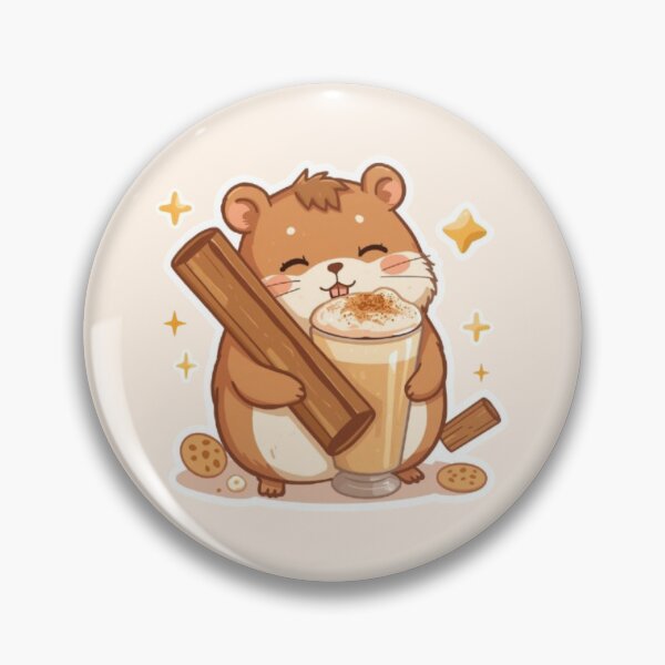 Item preview, Adorable Cinnamon Lover Hamster | Cozy Café Kawaii Sticker designed and sold by Stylestickers55.