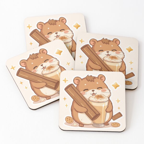 Item preview, Adorable Cinnamon Lover Hamster | Cozy Café Kawaii Sticker designed and sold by Stylestickers55.