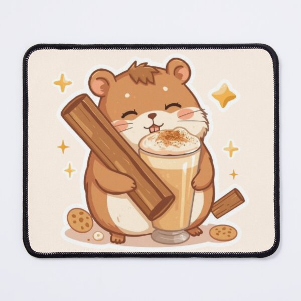 Item preview, Adorable Cinnamon Lover Hamster | Cozy Café Kawaii Sticker designed and sold by Stylestickers55.