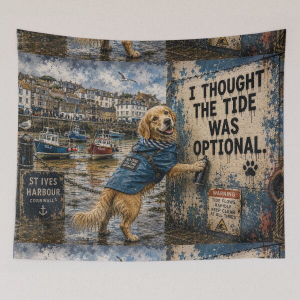 Item preview, Golden Retriever Wall Art | Funny Golden Retriever Print | I Thought the Tide Was Optional designed and sold by Pooch & Print Co..