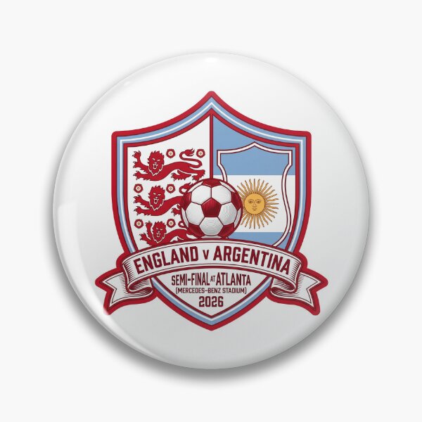 Item preview, England Versus Argentina Atlanta 2026 Soccer Crest Graphic designed and sold by Pride Emblem Prints.