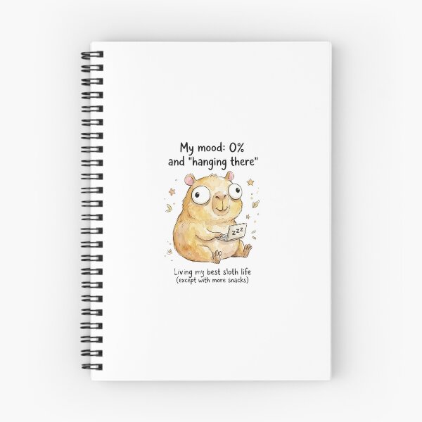 Item preview, Funny Capybara Meme - Living My Best Sloth Life Cartoon designed and sold by DreamyBrushArt.