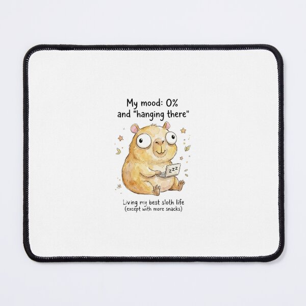 Item preview, Funny Capybara Meme - Living My Best Sloth Life Cartoon designed and sold by DreamyBrushArt.