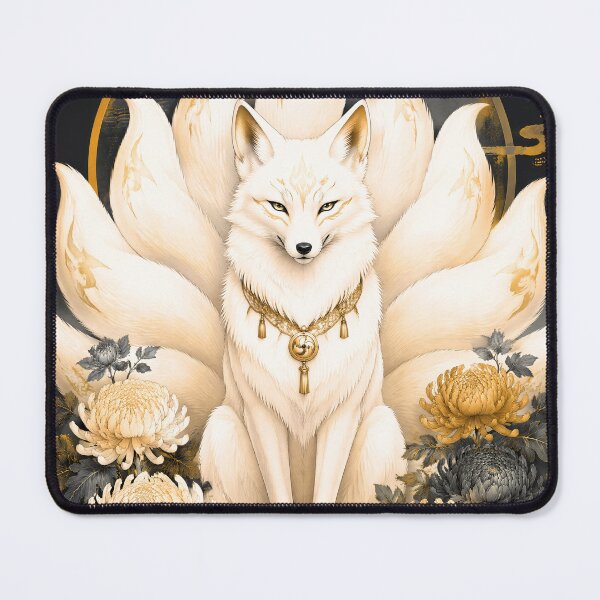 Item preview, White Nine-Tailed Kitsune | Japanese Fox Spirit Mythology Art designed and sold by kaxymax.