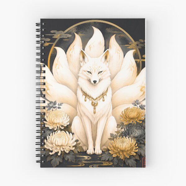 Item preview, White Nine-Tailed Kitsune | Japanese Fox Spirit Mythology Art designed and sold by kaxymax.
