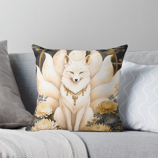 Item preview, White Nine-Tailed Kitsune | Japanese Fox Spirit Mythology Art designed and sold by kaxymax.
