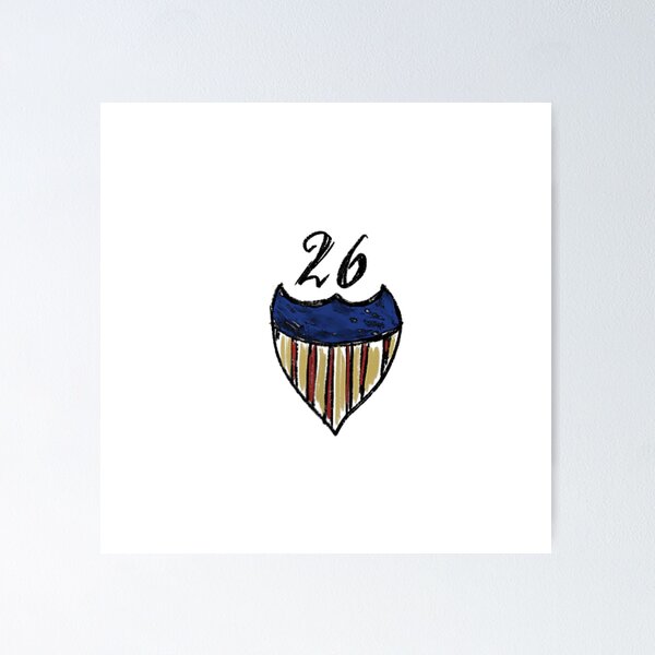 Item preview, Minimalist Distressed Racing Shield Crest Number 26 Typography Emblem T-Shirt designed and sold by CenaPrincoto.