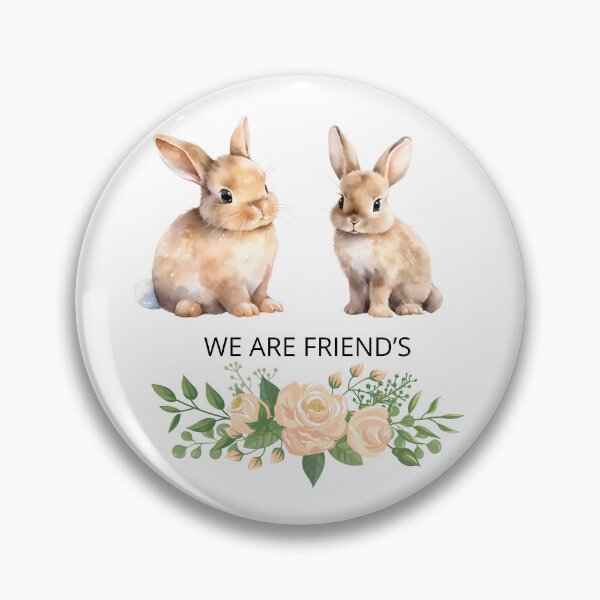 Item preview, Two Adorable Rabbits with Flowers designed and sold by DidiDesignShop.