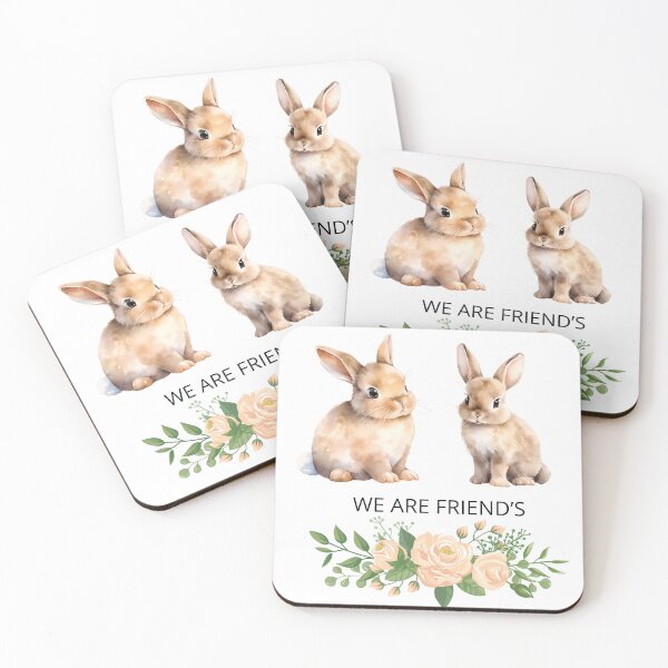 Item preview, Two Adorable Rabbits with Flowers designed and sold by DidiDesignShop.