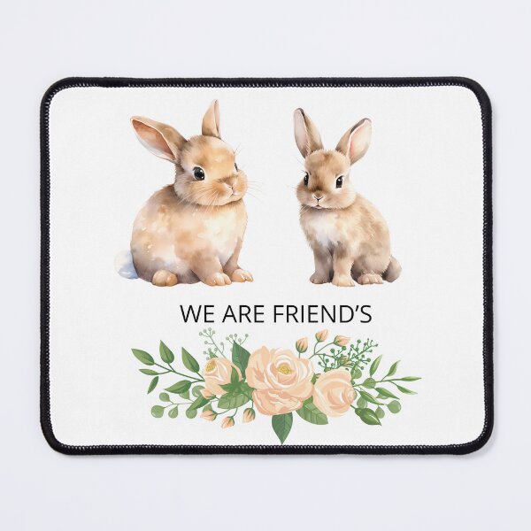 Item preview, Two Adorable Rabbits with Flowers designed and sold by DidiDesignShop.