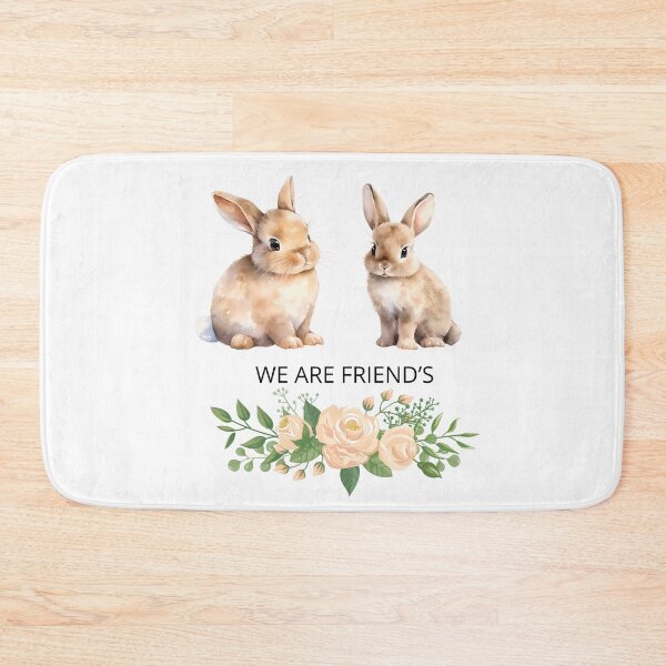 Item preview, Two Adorable Rabbits with Flowers designed and sold by DidiDesignShop.