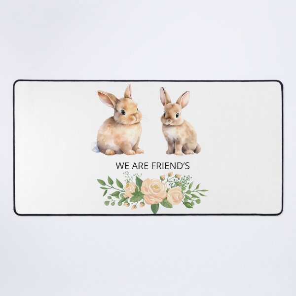 Item preview, Two Adorable Rabbits with Flowers designed and sold by DidiDesignShop.