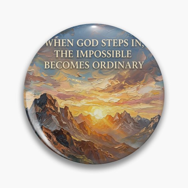 Item preview, When God Steps In – The Impossible Becomes Ordinary – Sunrise Mountain Impasto Art designed and sold by The Digital Compass.
