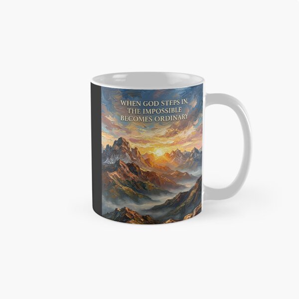 Item preview, When God Steps In – The Impossible Becomes Ordinary – Sunrise Mountain Impasto Art designed and sold by The Digital Compass.