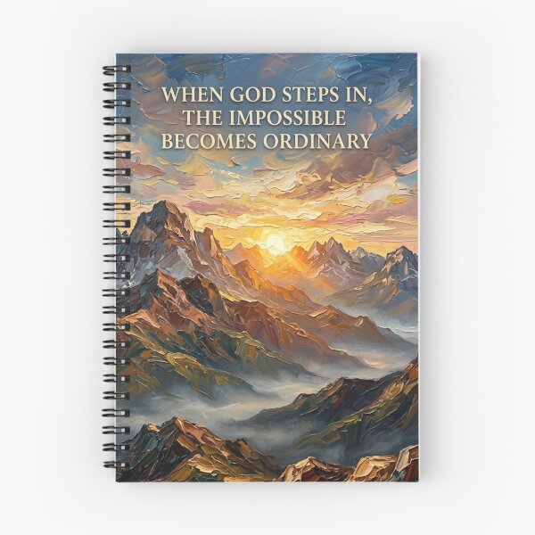 Item preview, When God Steps In – The Impossible Becomes Ordinary – Sunrise Mountain Impasto Art designed and sold by The Digital Compass.
