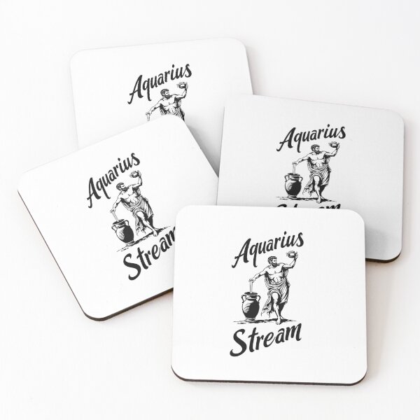 Item preview, Aquarius: The Thinker's Stream - Bold Black Ink Tattoo Flash designed and sold by Qubivibe.