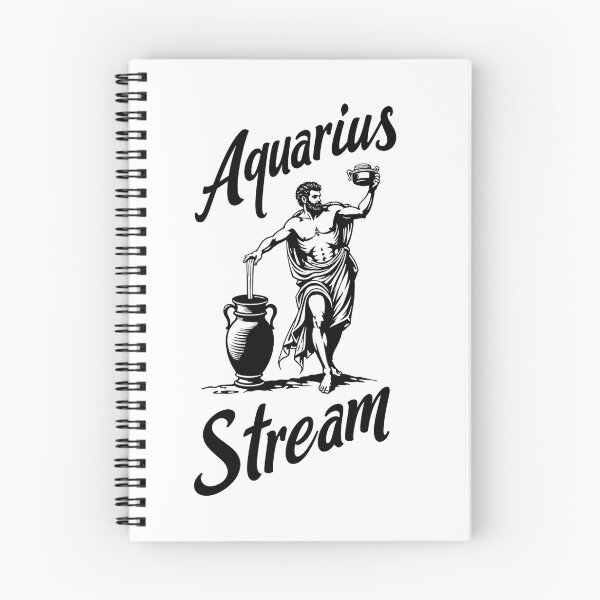 Item preview, Aquarius: The Thinker's Stream - Bold Black Ink Tattoo Flash designed and sold by Qubivibe.