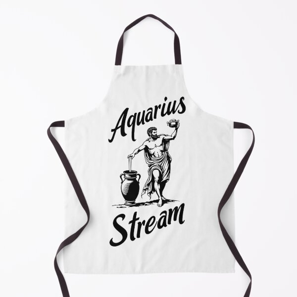 Item preview, Aquarius: The Thinker's Stream - Bold Black Ink Tattoo Flash designed and sold by Qubivibe.