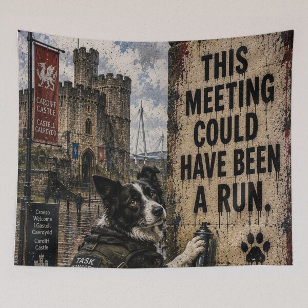 Item preview, Border Collie Wall Art | Funny Border Collie Print | This Meeting Could Have Been a Run designed and sold by Pooch & Print Co..