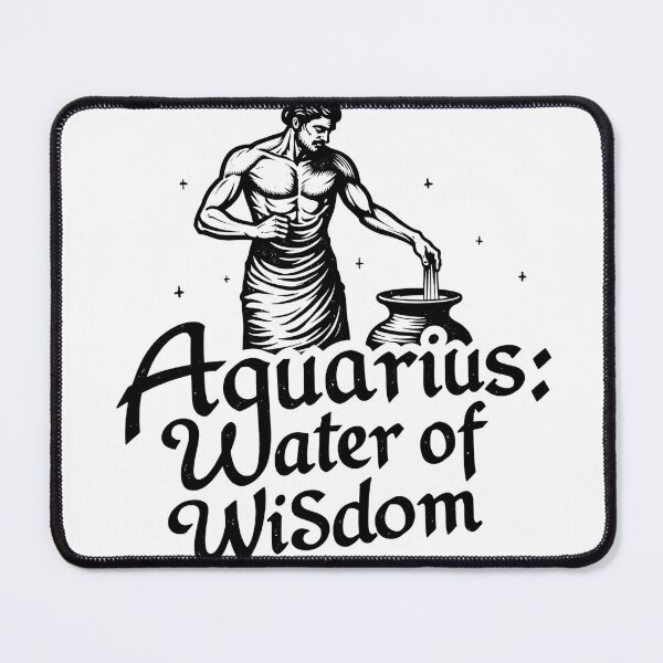 Item preview, Aquarius: Water of Wisdom - Bold Black Ink Tattoo Flash designed and sold by Qubivibe.
