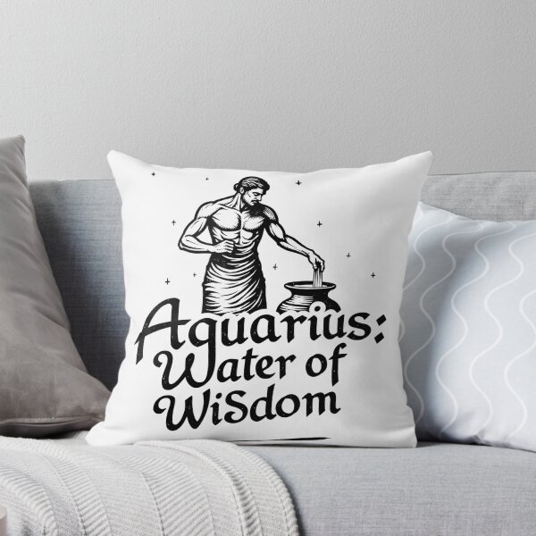 Item preview, Aquarius: Water of Wisdom - Bold Black Ink Tattoo Flash designed and sold by Qubivibe.