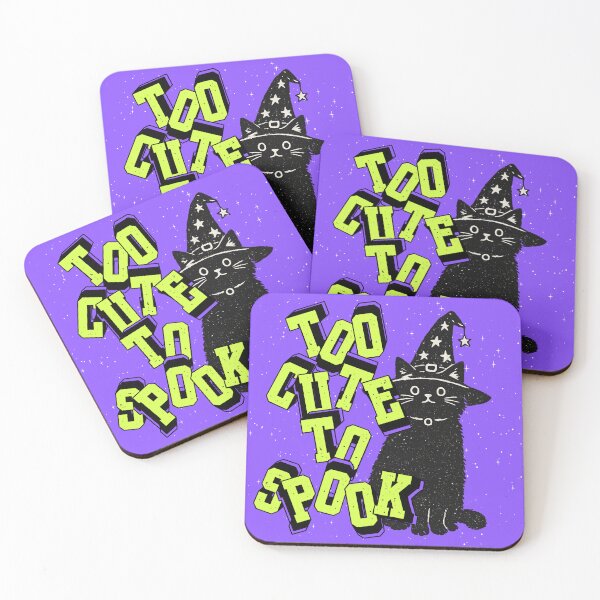 Item preview, Too Cute to Spook Black Cat Halloween Design | Witch Cat Retro Halloween Art designed and sold by vitag.