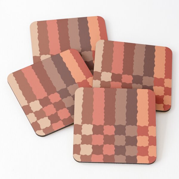 Item preview, Retro Wavy Checkerboard Pattern Terracotta Sunset Abstract Grid designed and sold by nineFlorals.
