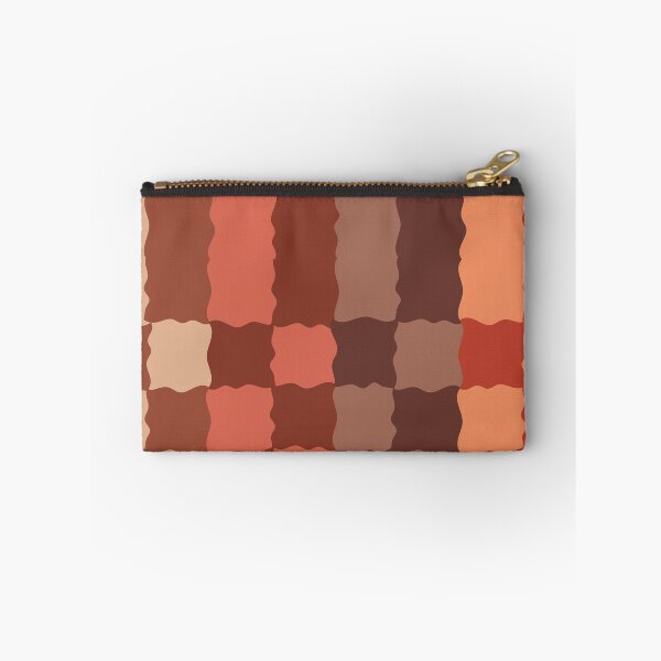 Item preview, Retro Wavy Checkerboard Pattern Terracotta Sunset Abstract Grid designed and sold by nineFlorals.